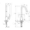 Смеситель VITRA ROOT ROUND для кухни, никель A4274234EXP