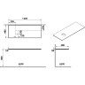 Столешница VITRA ORIGIN 120 см, левосторонняя, дуб 65926